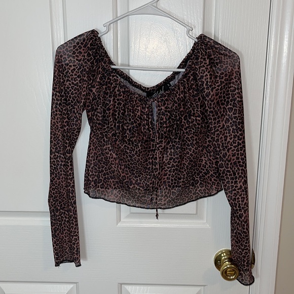 Motel Rocks Leopard Mesh Top - Picture 2 of 4